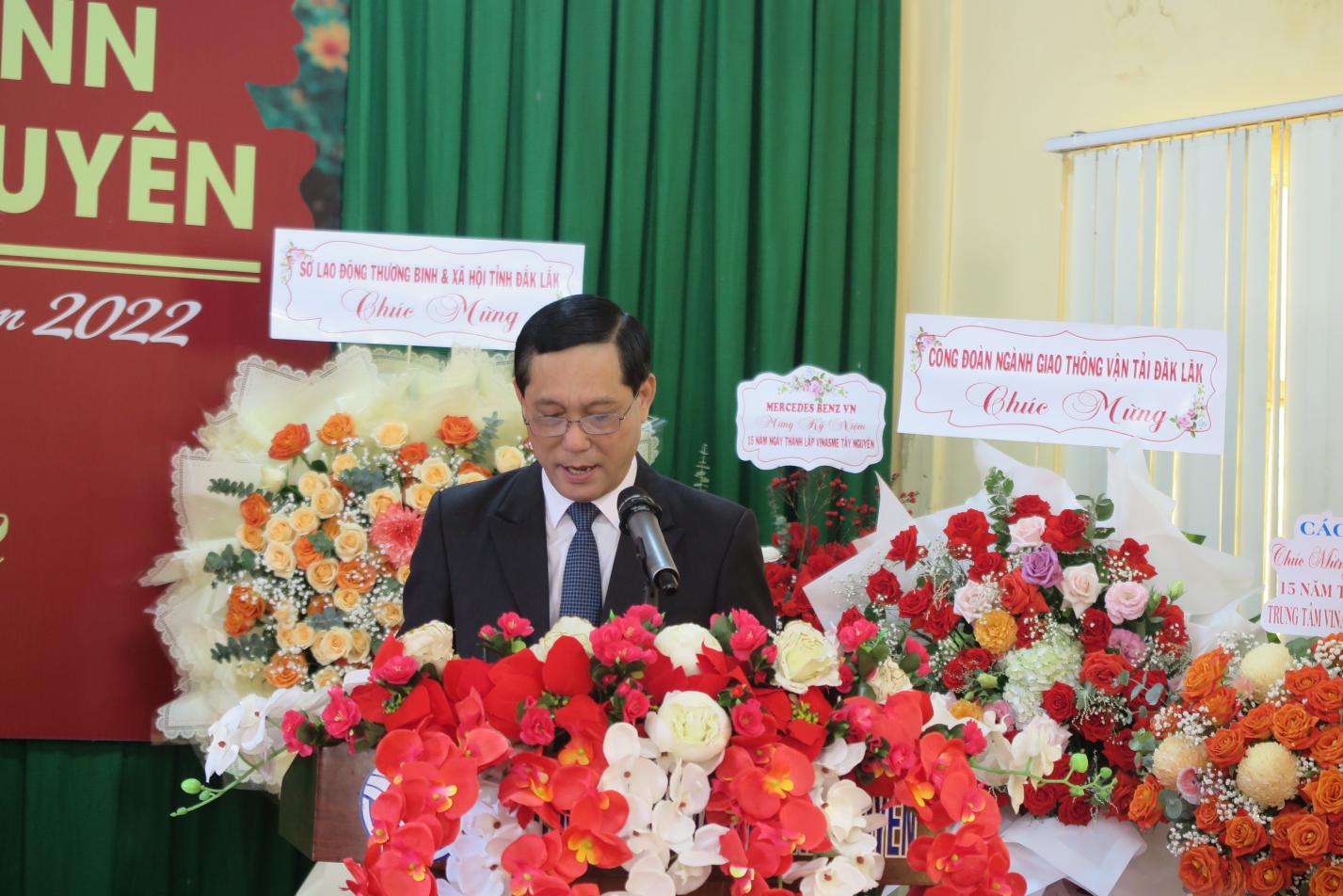 Ông Nguyễn Quang Thuân, phó Giám đốc Sở LĐ-TB&XH tỉnh Đăk Lăk phát biểu tại buổi lễ.