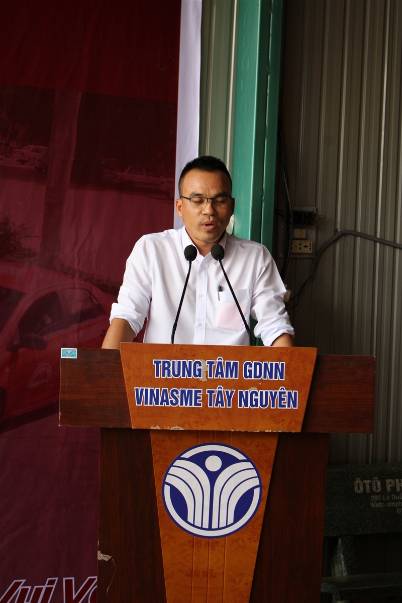 Ông Nguyễn Mạnh Tưởng phát biểu quyết tâm cống hiến để VINASME ngày càng lớn mạnh.